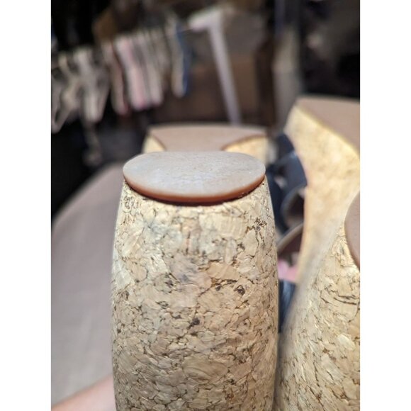 Clarks Artisan Black Leather Cork Platform Wedge Sandals Size 9m - Picture 14 of 16